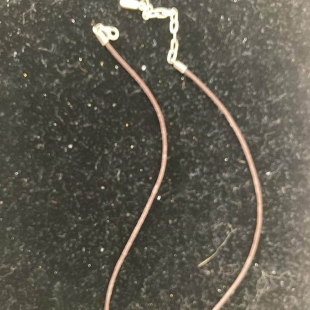 Authentic Pandora black leather necklace, for men or women.